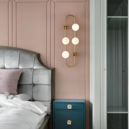 Elegant Gold 4-Light Oval Ball Wall Sconce Light Fixture