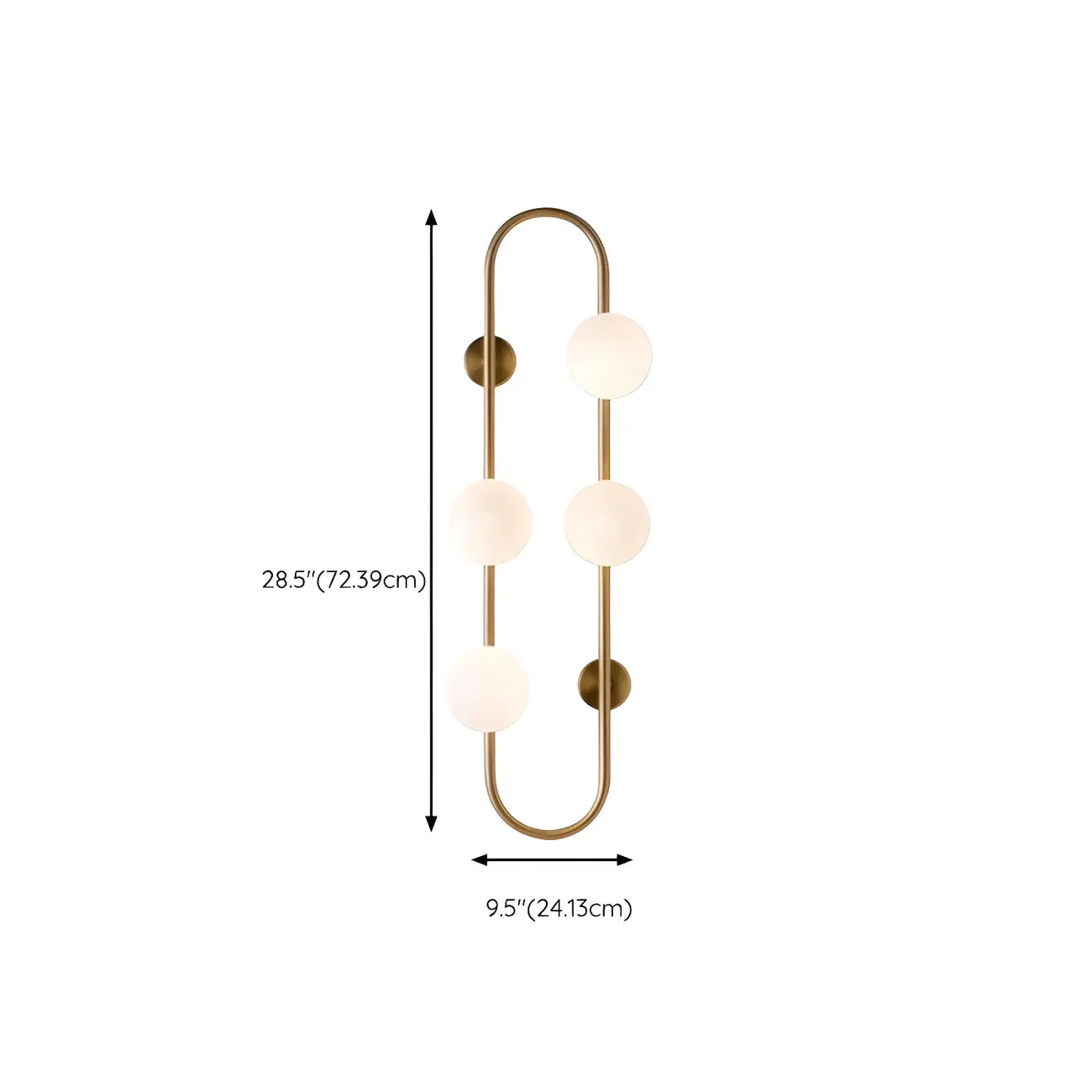Elegant Gold 4-Light Oval Ball Wall Sconce Light Fixture