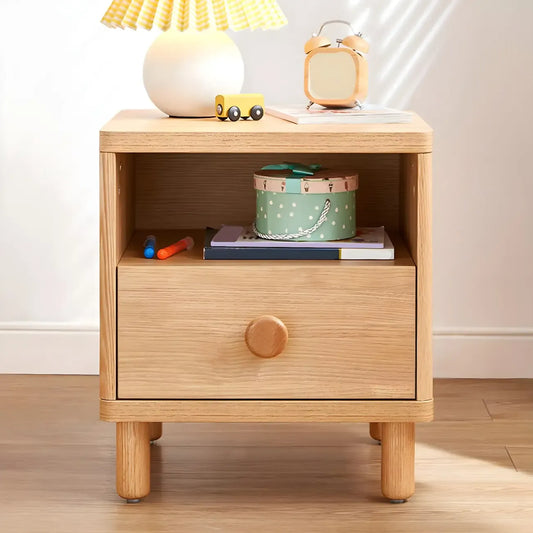 Childroom Solid Wood  2-Tier Small Nightstand with Legs