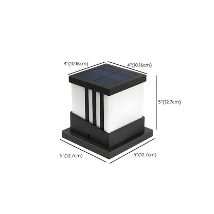Stylish White Cube Solar Black Outdoor Post Lights