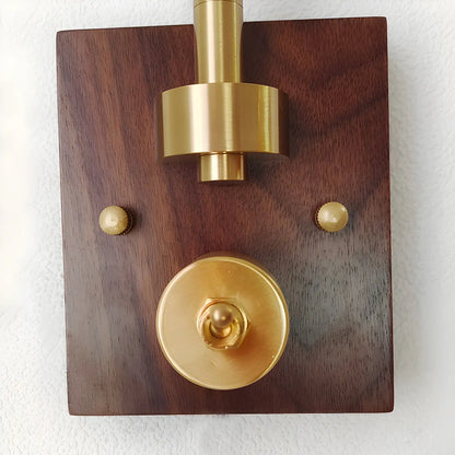 Vintage Brass Glass Adjustable Swing Arm Wall Light