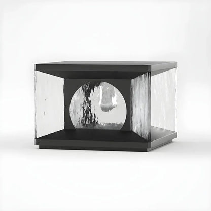 Black Metal Clear Glass Square Wired Post Cap Light