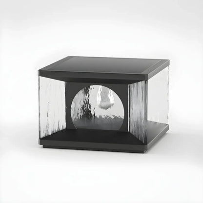 Black Metal Clear Glass Square Wired Post Cap Light