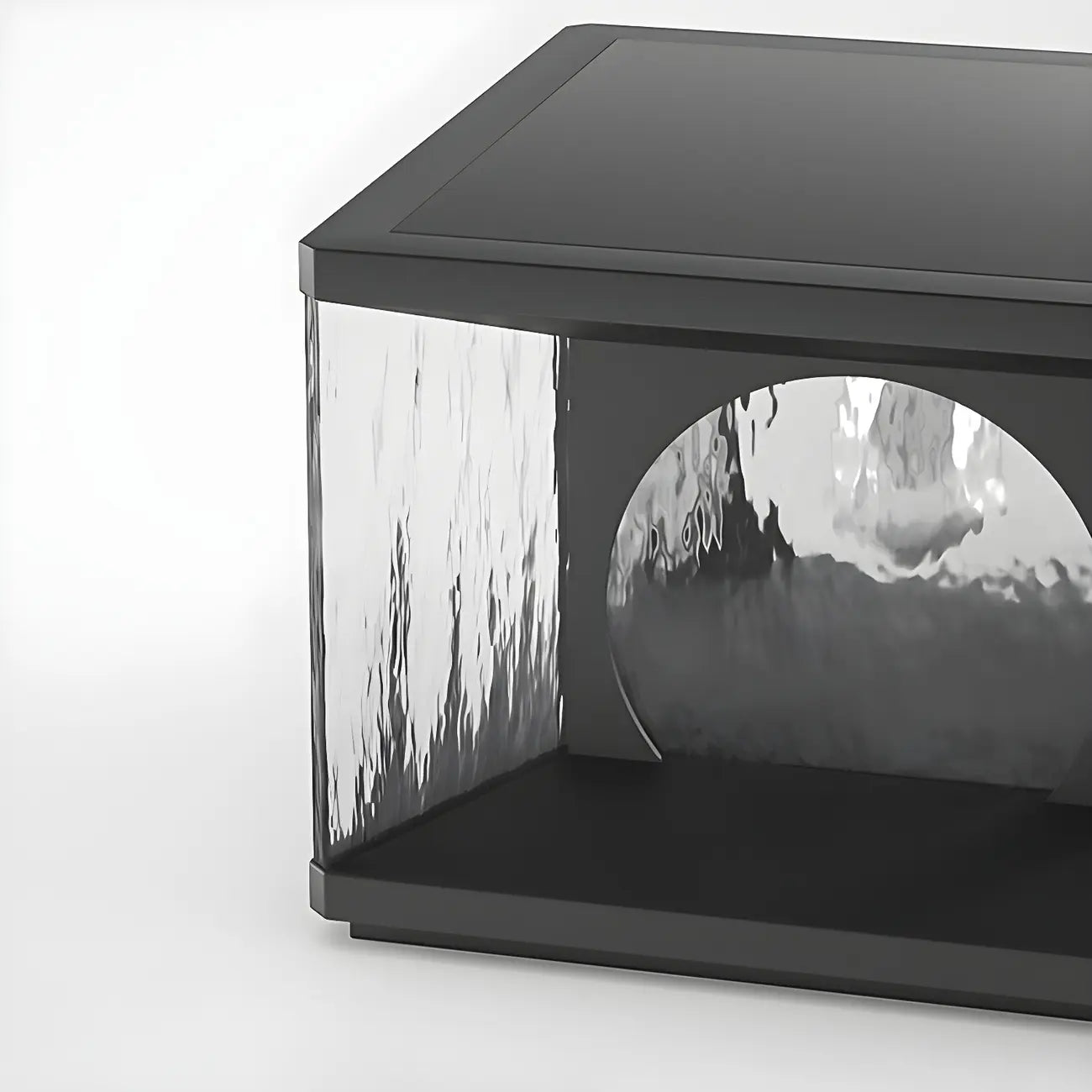 Black Metal Clear Glass Square Wired Post Cap Light