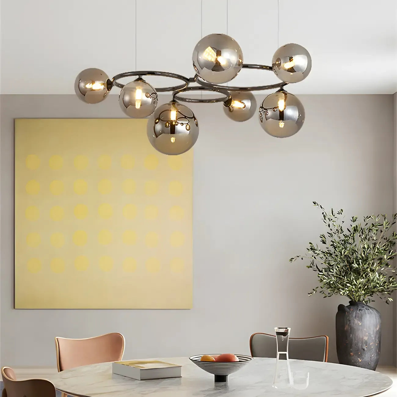 Artistic Modern Globe Glass Island Pendant Lights for Kitchen