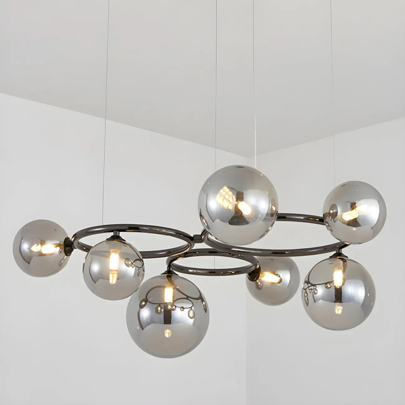Artistic Modern Globe Glass Island Pendant Lights for Kitchen