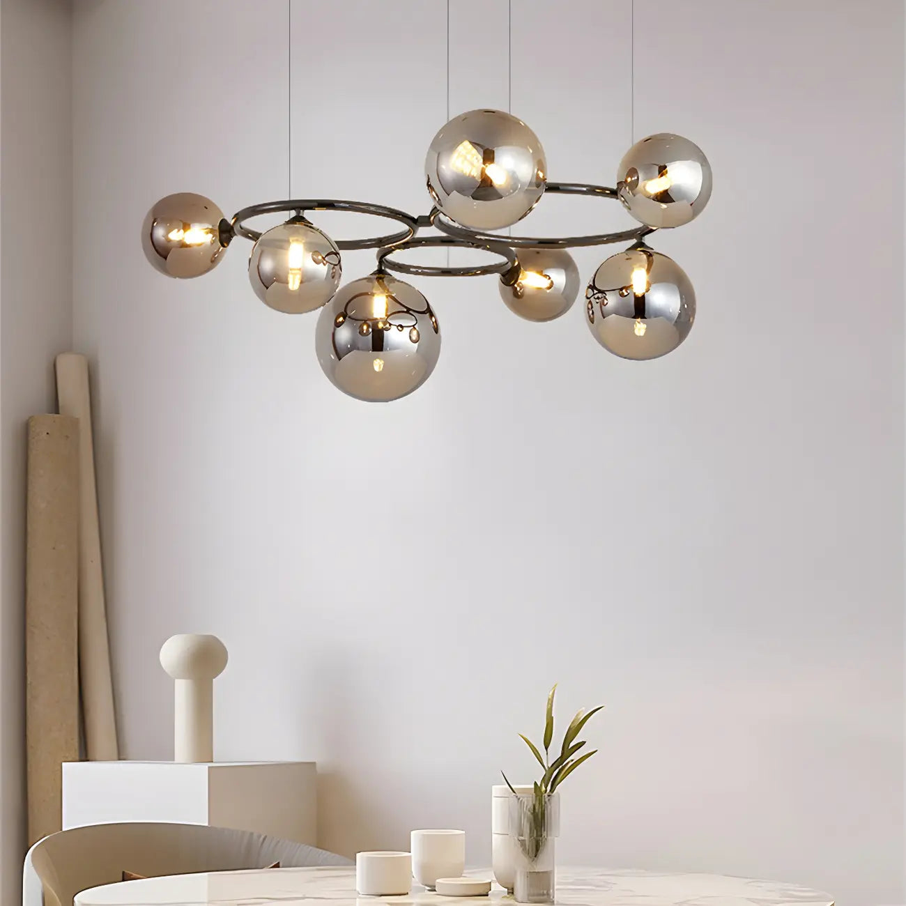Artistic Modern Globe Glass Island Pendant Lights for Kitchen