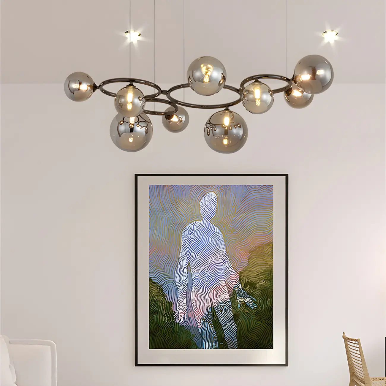 Artistic Modern Globe Glass Island Pendant Lights for Kitchen