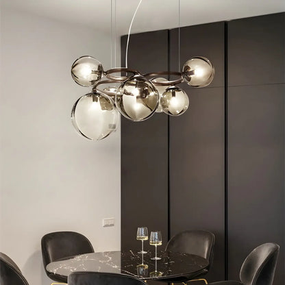 Artistic Modern Globe Glass Island Pendant Lights for Kitchen