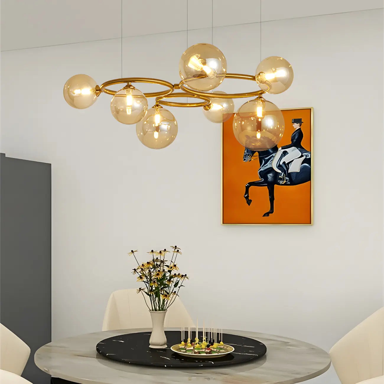 Artistic Modern Globe Glass Island Pendant Lights for Kitchen