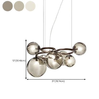 Artistic Modern Globe Glass Island Pendant Lights for Kitchen