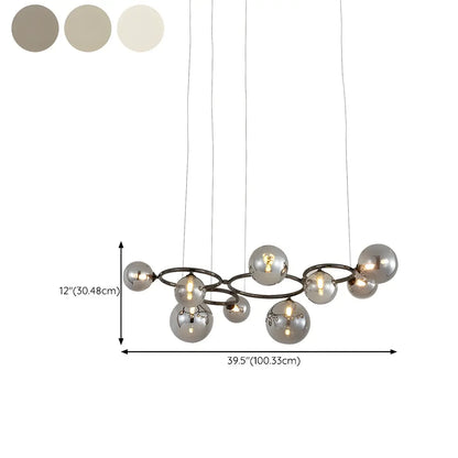 Artistic Modern Globe Glass Island Pendant Lights for Kitchen