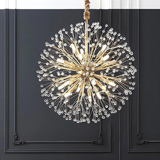 Modern Adjustable Gold Crystal Sputnik Starburst Chandelier