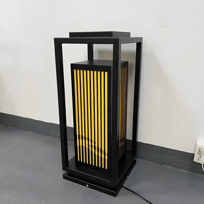 Elegant Vertical Open Rectangle Shade Post Cap Light