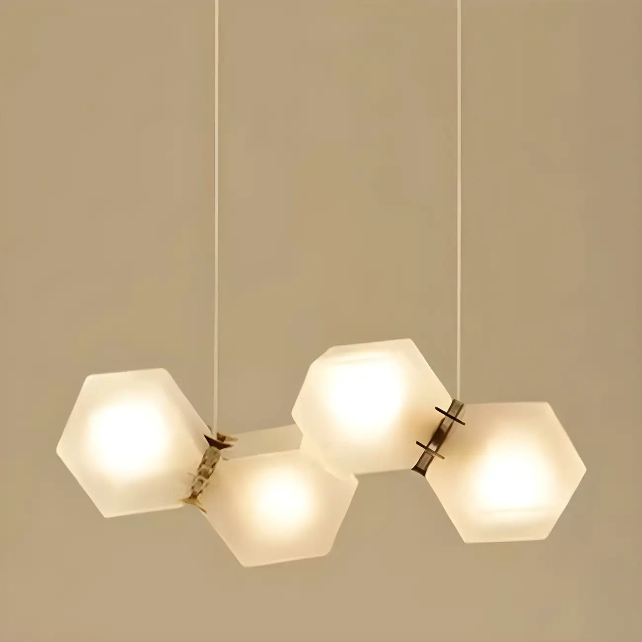 Simple Modern Glass Hexagonal Island Pendant Light