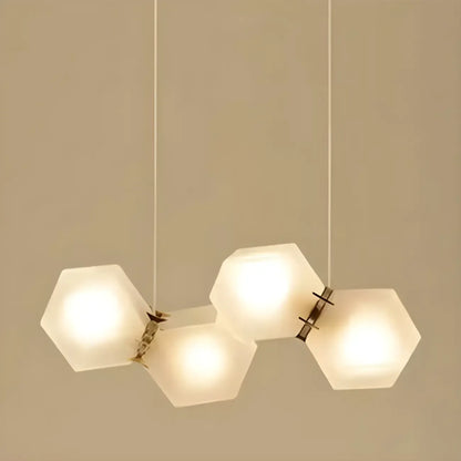 Simple Modern Glass Hexagonal Island Pendant Light