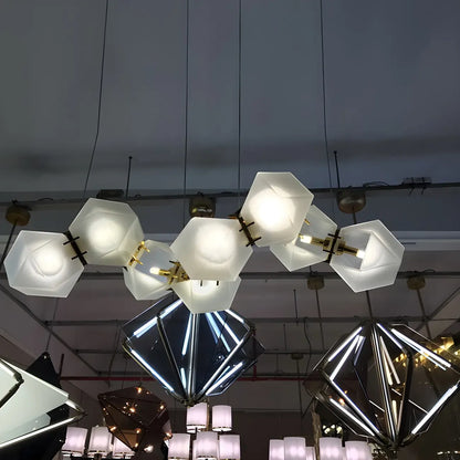 Simple Modern Glass Hexagonal Island Pendant Light