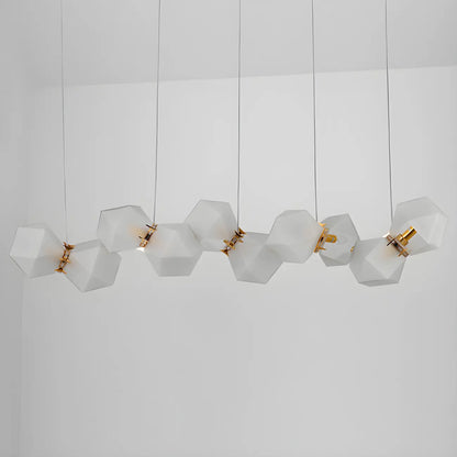 Simple Modern Glass Hexagonal Island Pendant Light