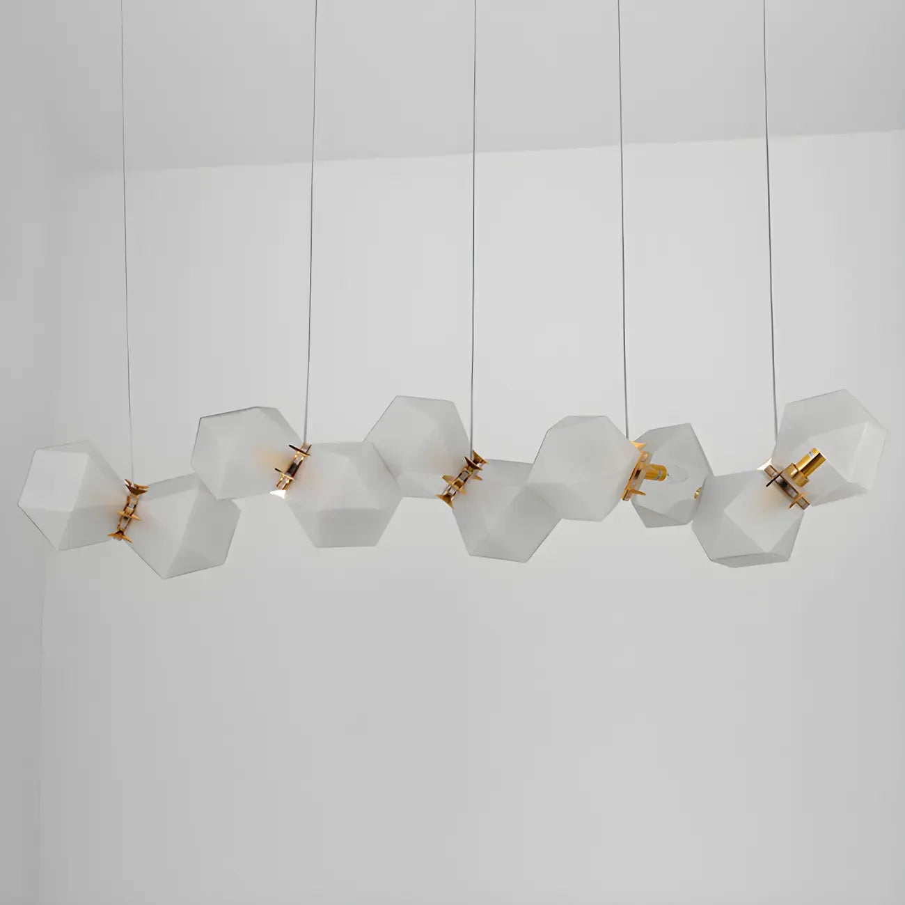 Simple Modern Glass Hexagonal Island Pendant Light