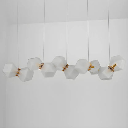 Simple Modern Glass Hexagonal Island Pendant Light