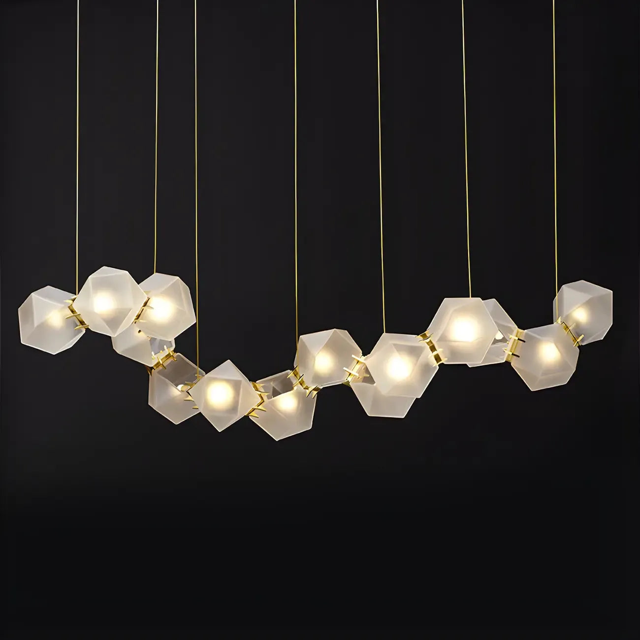 Simple Modern Glass Hexagonal Island Pendant Light