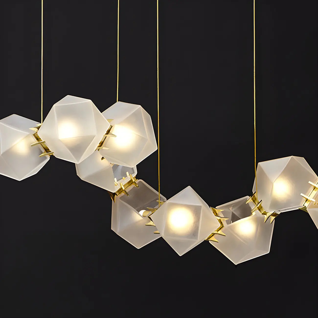 Simple Modern Glass Hexagonal Island Pendant Light
