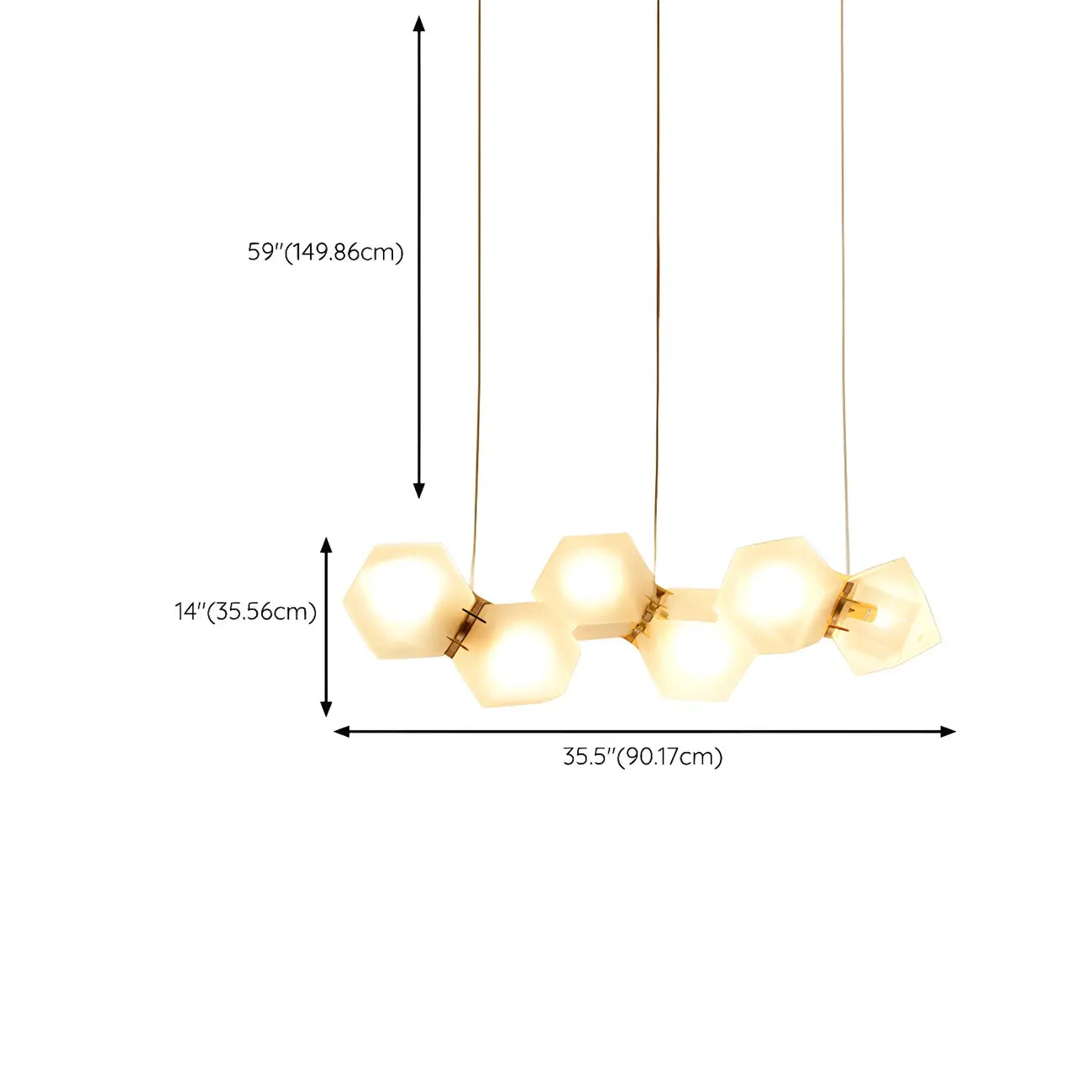 Simple Modern Glass Hexagonal Island Pendant Light