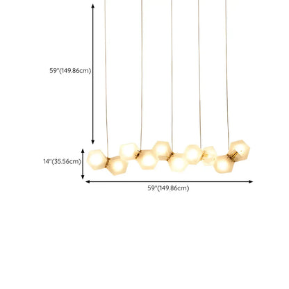 Simple Modern Glass Hexagonal Island Pendant Light