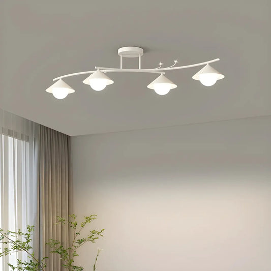 Sleek Modern White Metal Island Pendant Light