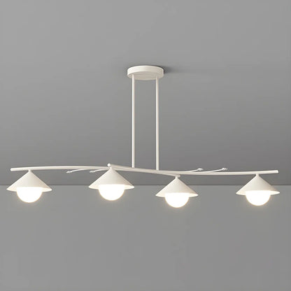 Sleek Modern White Metal Island Pendant Light