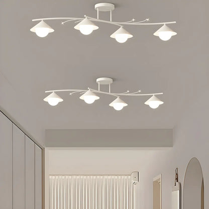 Sleek Modern White Metal Island Pendant Light