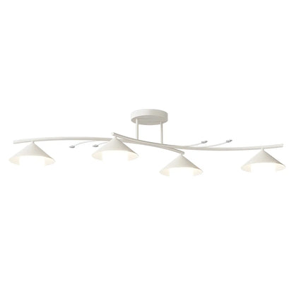 Sleek Modern White Metal Island Pendant Light