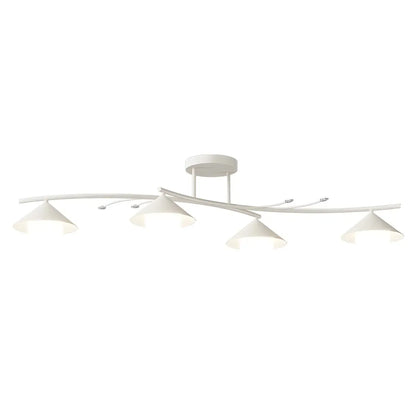Sleek Modern White Metal Island Pendant Light