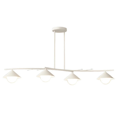 Sleek Modern White Metal Island Pendant Light