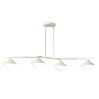 Sleek Modern White Metal Island Pendant Light