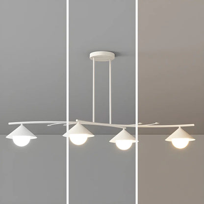 Sleek Modern White Metal Island Pendant Light