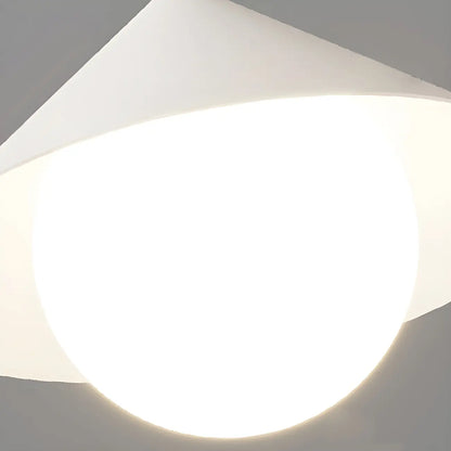 Sleek Modern White Metal Island Pendant Light