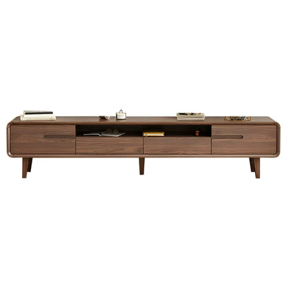 55 Brown Wood Adjustable Shelf TV Stand with Open Storage