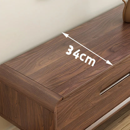 55 Brown Wood Adjustable Shelf TV Stand with Open Storage