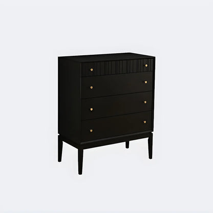 Classic Black Wooden Bachelor Chest with Drawers for Bedroom