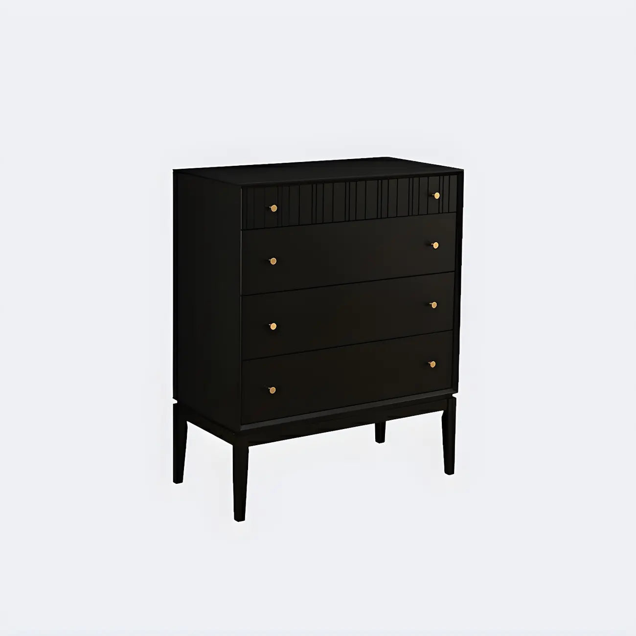 Classic Black Wooden Bachelor Chest with Drawers for Bedroom