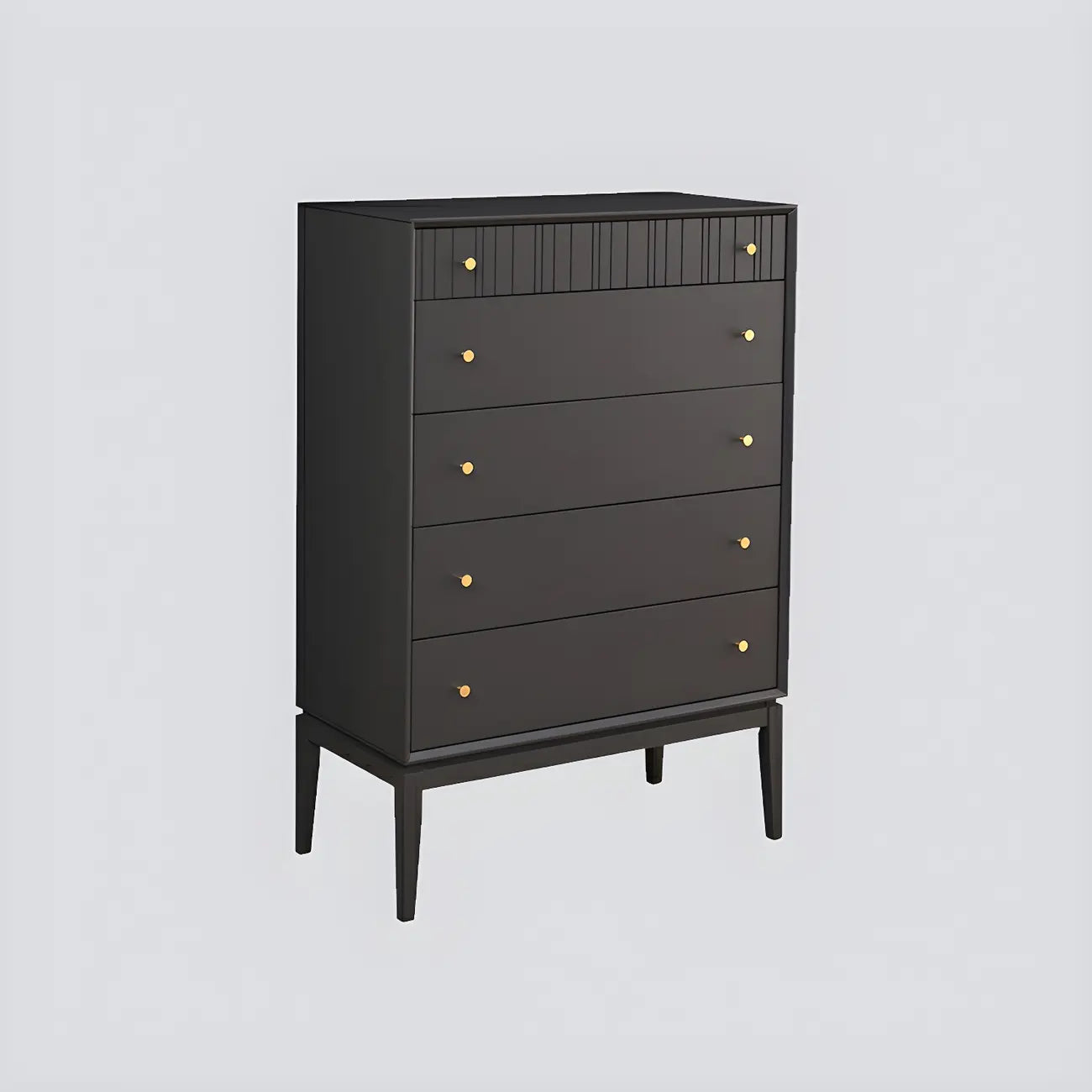 Classic Black Wooden Bachelor Chest with Drawers for Bedroom