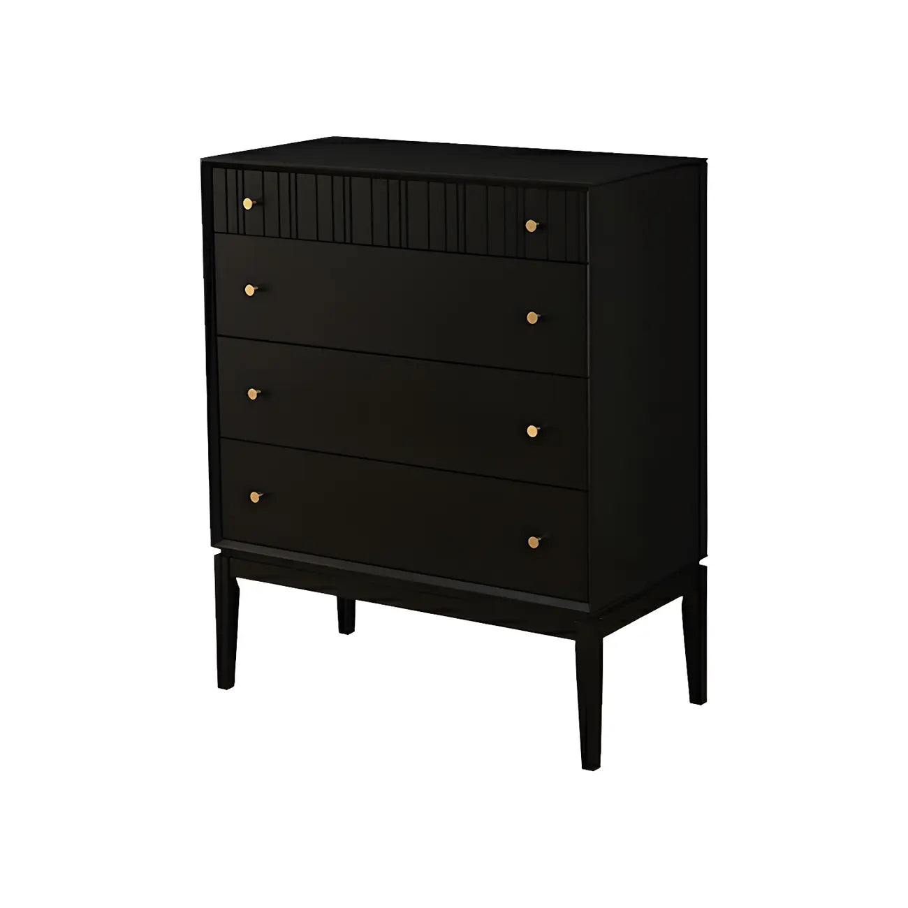 Classic Black Wooden Bachelor Chest with Drawers for Bedroom