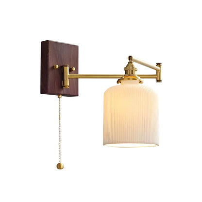 25 Vintage Bedside Swing Arm Wall Light with Pull Switch