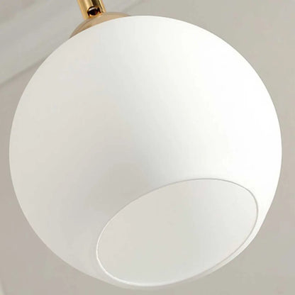 Modern Curved White Glass Dome Semi Flush Track Light