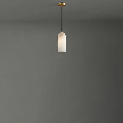 Modern Gold Bell Alabaster Adjustable Pendant Light