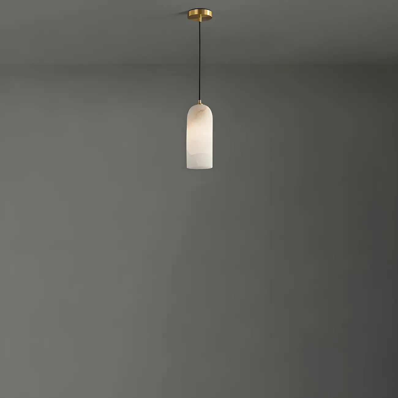 Modern Gold Bell Alabaster Adjustable Pendant Light
