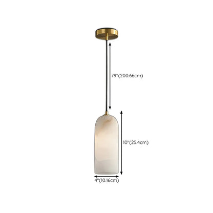Modern Gold Bell Alabaster Adjustable Pendant Light