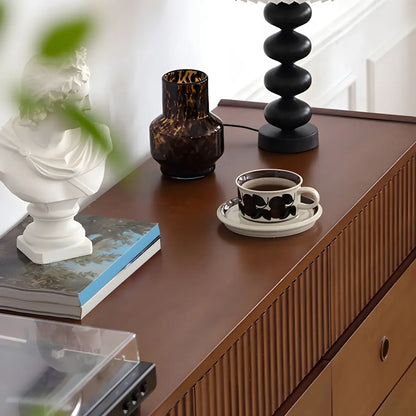 Vintage Brown Wooden Double-Layer Dresser with 9 Drawers